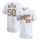 Men's #50 Mookie Betts Los Angeles Dodgers Nike 2025 Gold Collection Elite White Jersey