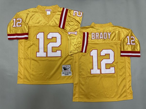 Men's #12 Tom Brady Tampa Bay Buccaneers Yellow Jersey