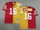 Men's #16 Joe Montana San Francisco 49ers Red and Yellow Jersey