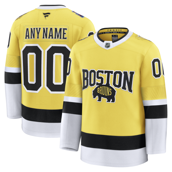 Men's Boston Bruins Gold 2026 NHL Stadium Series Premium Custom Jersey