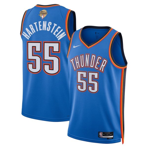 Men's Unisex Oklahoma City Thunder #55 Isaiah Hartenstein Nike Blue 2025 NBA Finals Swingman Jersey - Icon Edition