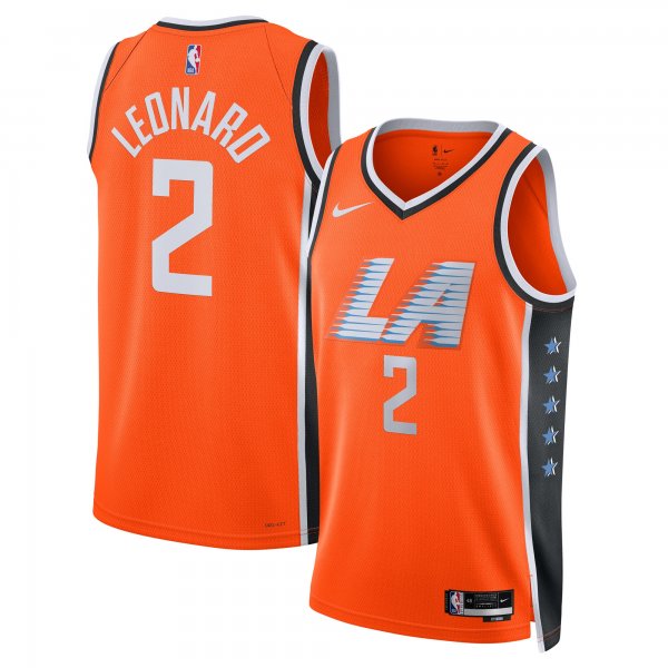 Men's Unisex LA Clippers #2 Kawhi Leonard Nike Orange 2025/26 Swingman City Edition Jersey