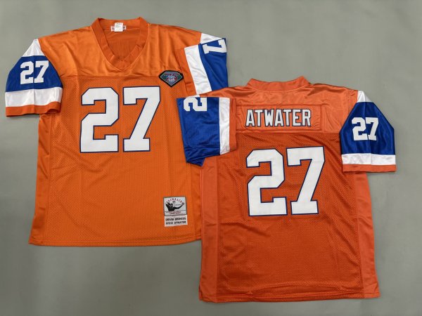 Men's Denver Broncos #27 Steve Atwater Ornage Mitchell & Ness Jersey