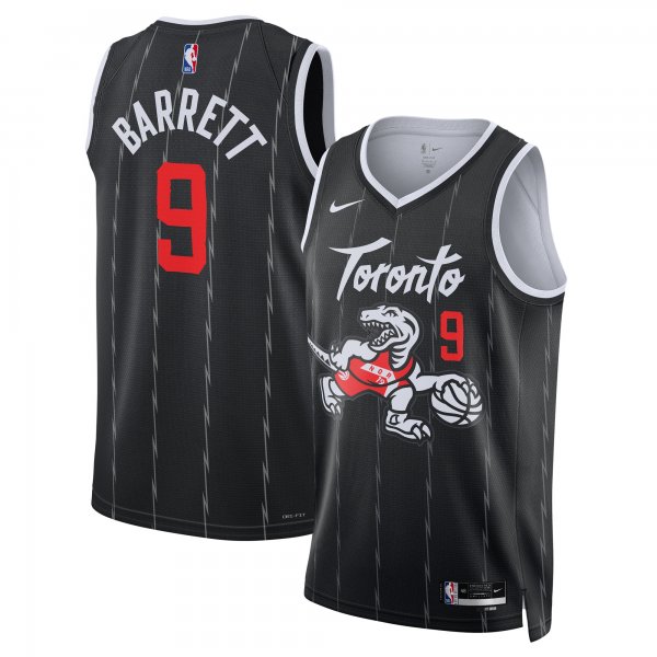 Men's Unisex Toronto Raptors #9 RJ Barrett Nike Black 2025/26 Swingman City Edition Jersey