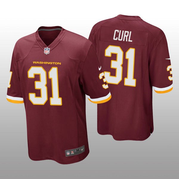 Men's Washington Football Team #31 Kamren Curl Burgundy Jersey