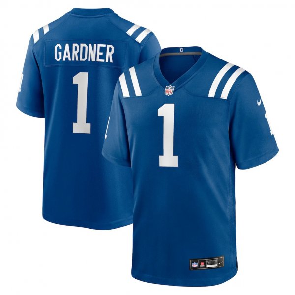 Men's Indianapolis Colts #1 Ahmad Sauce Gardner Nike Royal Team Game Jersey