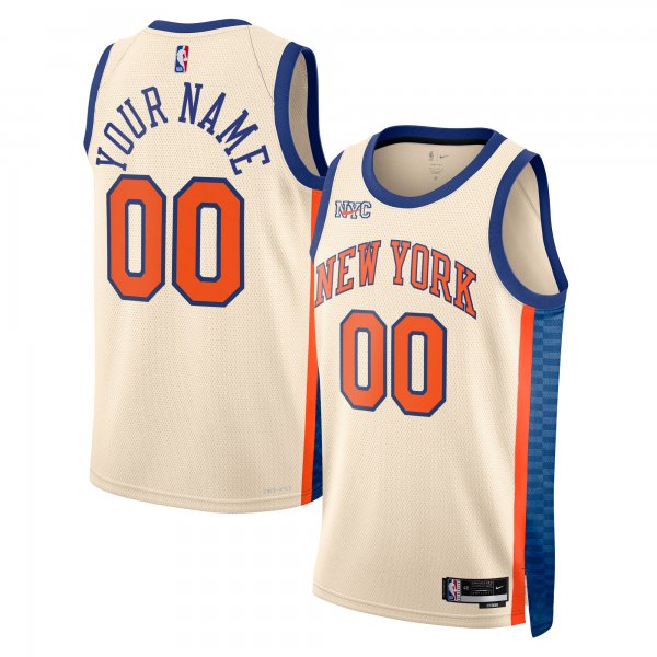 Men's Unisex New York Knicks Nike Cream 2025/26 City Edition Swingman Custom Jersey
