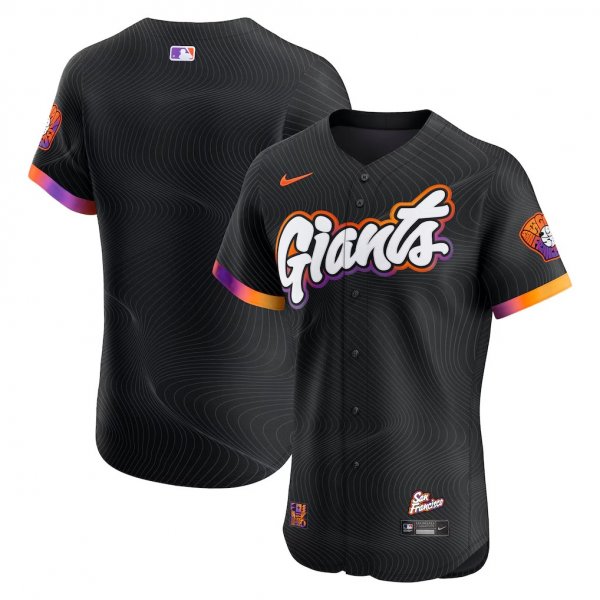 Men's San Francisco Giants Nike 2025 City Connect Elite Anthracite Jersey
