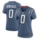 Women's #0 Christian Gonzalez New England Patriots Nike 2025 Rivalries Collection Game Storm Blue Jersey