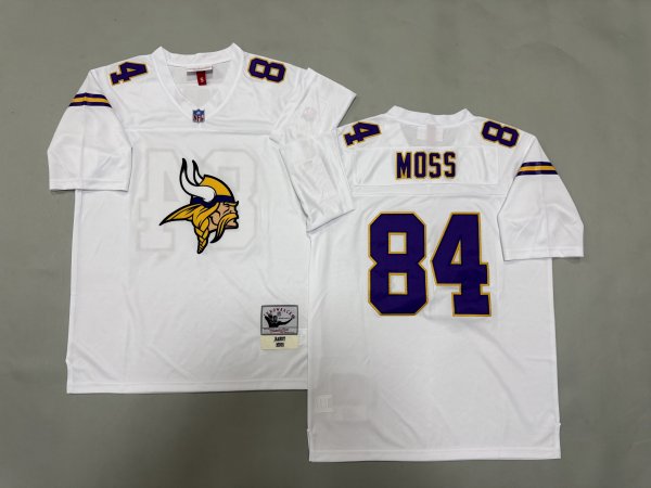 Men's #84 Randy Moss White Minnesota Vikings Jersey