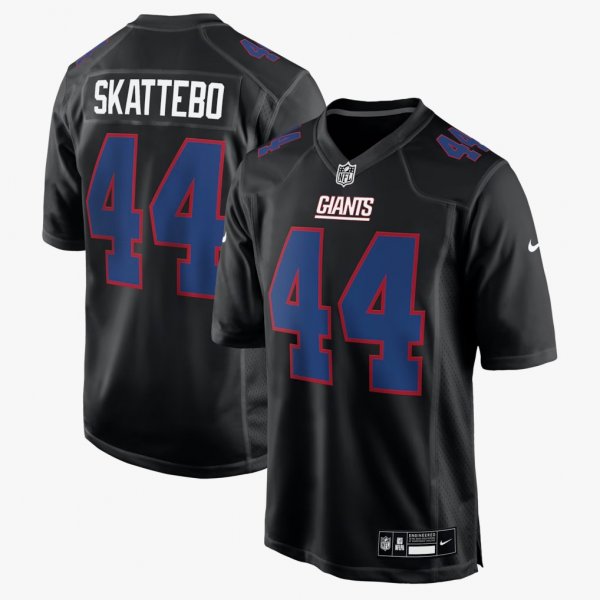 Men's Nike #44 Cam Skattebo Carbon Black New York Giants Fashion Game Jersey