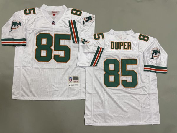 Men's #85 Mark Duper White Miami Dolphins Jersey