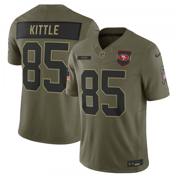 Men's #85 George Kittle San Francisco 49ers Nike 2025 Salute to Service Limited Olive Jersey