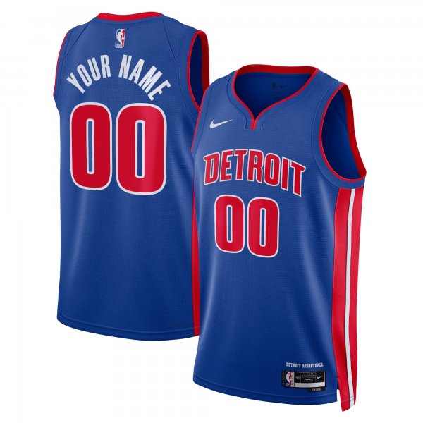 Unisex Detroit Pistons Nike Blue Swingman Custom Jersey - Icon Edition
