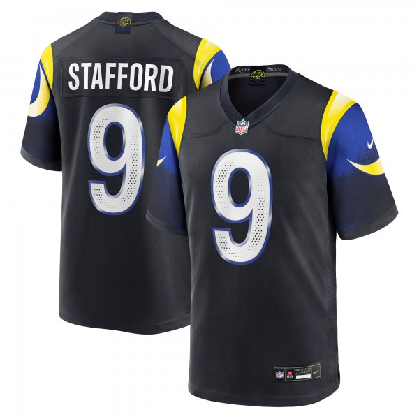 Men's #9 Matthew Stafford Los Angeles Rams Nike 2025 Rivalries Collection Game Midnight Blue Jersey