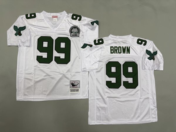Men's Philadelphia Eagles #99 Jerome Brown White Jersey