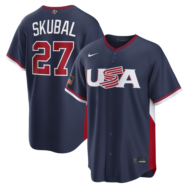 Men's USA Baseball Tarik Skubal Nike Navy 2026 World Baseball Classic Road Stadium Jersey