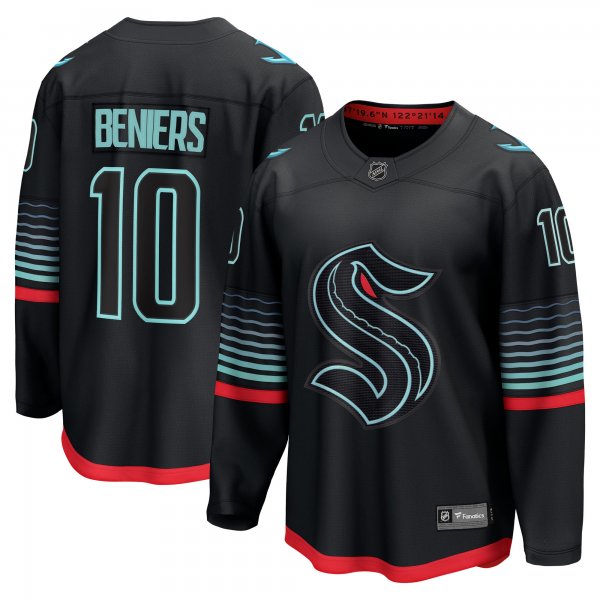 Men's Seattle Kraken #10 Matty Beniers Black Alternate Breakaway Player Jersey