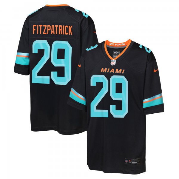 Youth #29 Minkah Fitzpatrick Miami Dolphins Nike 2025 Rivalries Collection Game Pitch Blue Jersey
