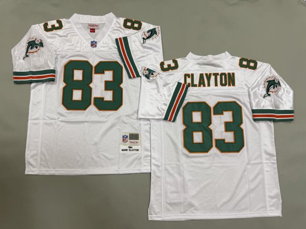 Men's #83 Mark Clayton White Miami Dolphins Jersey