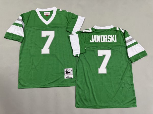 Men's Philadelphia Eagles #7 Ron Jaworski Green Jersey