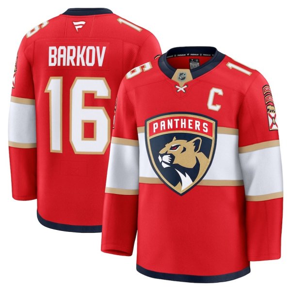 Men's #16 Aleksander Barkov Florida Panthers Fanatics Home Premium Red Jersey