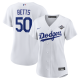 Women's Los Angeles Dodgers #50 Mookie Betts Nike White 2025 World Series Home Player Jersey