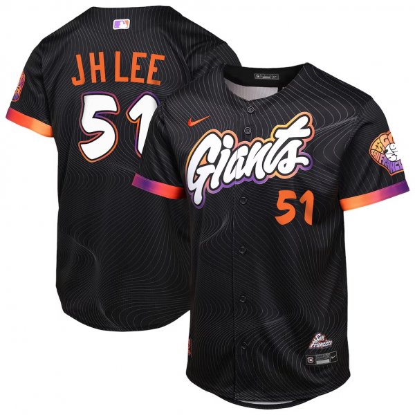 Youth #51 Jung Hoo Lee San Francisco Giants Outerstuff 2025 City Connect Limited Anthracite Jersey