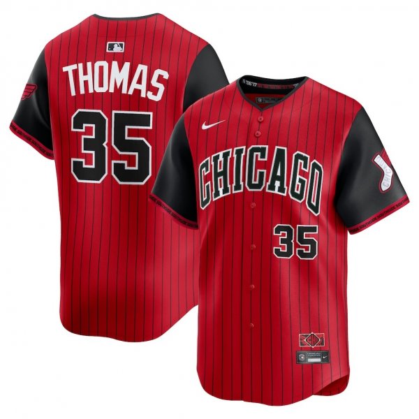 Men's Chicago White Sox #35 Frank Thomas Nike Red/Black 2025 City Connect Retired Player Jersey