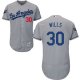 Los Angeles Dodgers #30 Maury Wills Grey Flexbase Collection 2018 World Series Stitched MLB Jersey