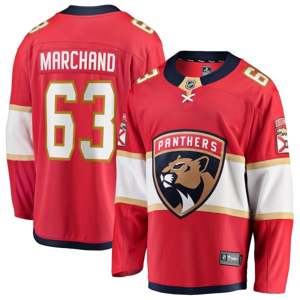 Men's Florida Panthers #63 Brad Marchand Fanatics Red Home Breakaway Jersey
