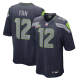 Men's Seattle Seahawks 12s Nike College Navy Super Bowl LX Patch Game Jersey