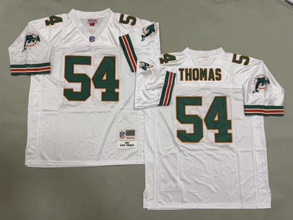Men's #54 Zach Thomas White Miami Dolphins Jersey