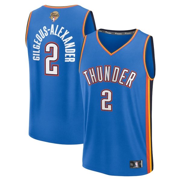 Youth Oklahoma City Thunder #2 Shai Gilgeous-Alexander Fanatics Blue 2025 NBA Finals Fast Break Player Icon Edition Jersey