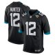 Men's #12 Travis Hunter Jacksonville Jaguars Nike 2025 NFL Draft First Round Pick Alternate Game Player Black Jersey
