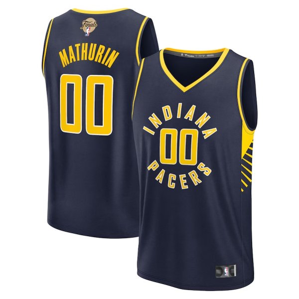 Youth Indiana Pacers #0 Bennedict Mathurin Fanatics Navy 2025 NBA Finals Fast Break Player Icon Edition Jersey