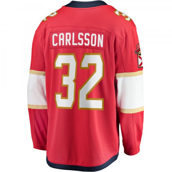 Men's Florida Panthers Lucas Carlsson Fanatics Red Home Breakaway Player Jersey