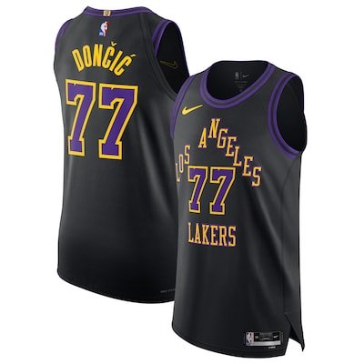 Men's Unisex Los Angeles Lakers #77 Luka Doncic Nike Black 2025/26 Swingman City Edition Jersey