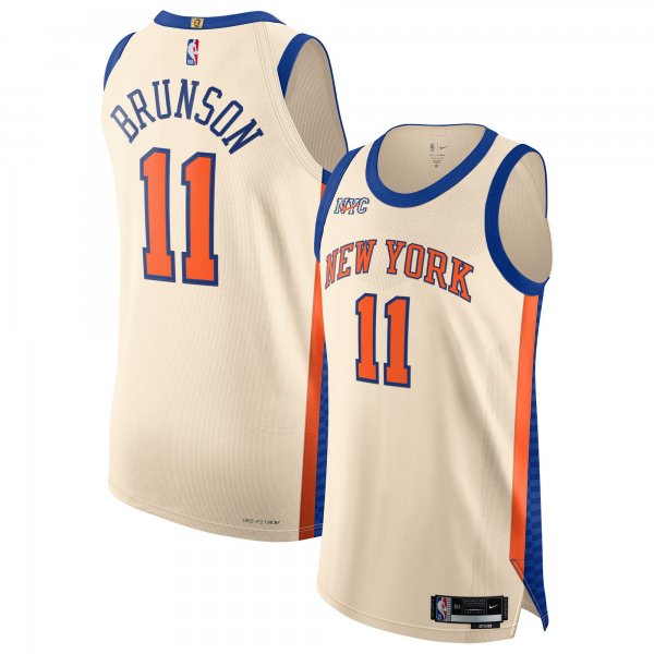 Men's Unisex New York Knicks #11 Jalen Brunson Nike Cream 2025/26 Authentic City Edition Jersey