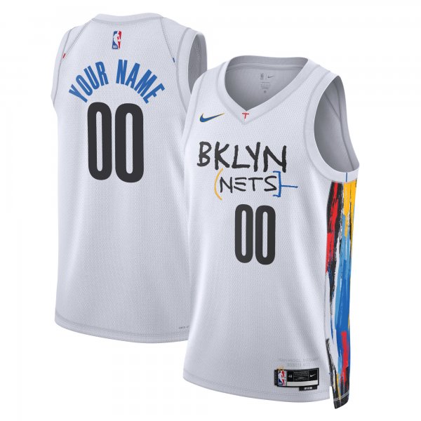 Unisex Brooklyn Nets Nike White 2022/23 Swingman Custom Jersey - City Edition