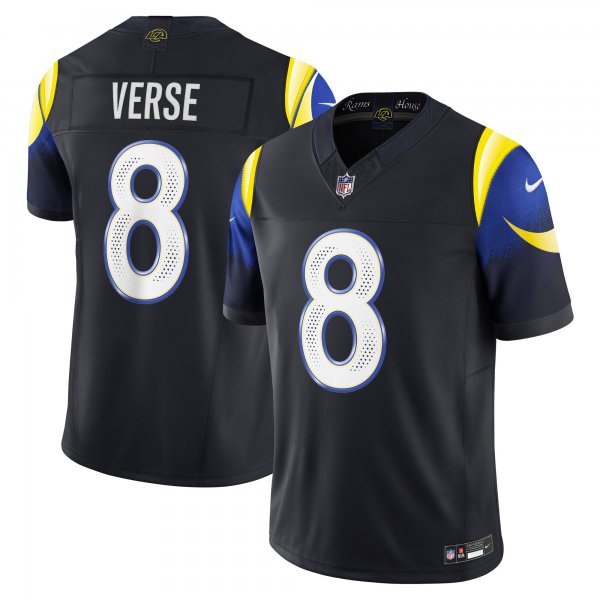 Men's #8 Jared Verse Los Angeles Rams Nike 2025 Rivalries Collection Limited Midnight Blue Jersey