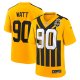 Men's Pittsburgh Steelers #90 T.J. Watt Nike Gold Alternate 1933 Throwback Game Jersey