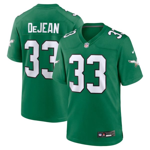 Men's Nike #33 Cooper DeJean Kelly Green Philadelphia Eagles Alternate Game Jersey