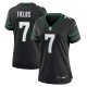 Women's Nike #7 Justin Fields Black New York Jets Alternate Game Jersey