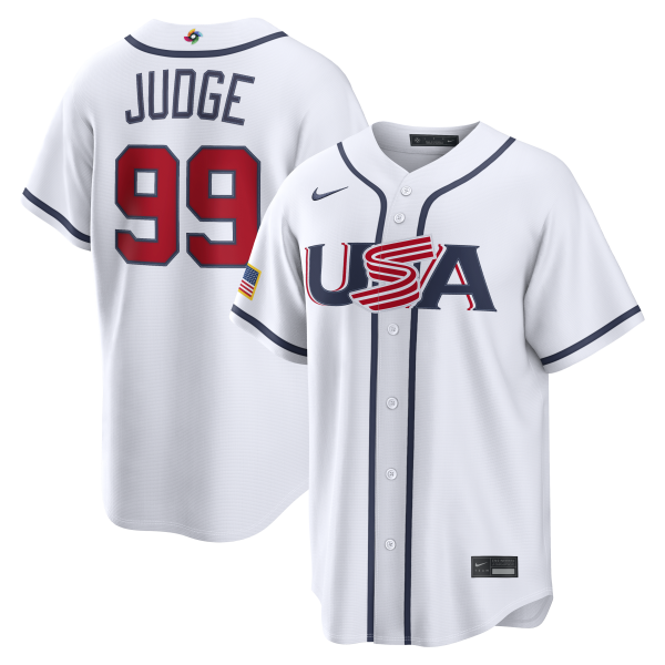 Men's USA Baseball Aaron Judge Nike White 2026 World Baseball Classic Home Stadium Jersey
