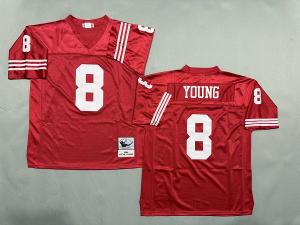 Men's #8 Steve Young San Francisco 49ers Red Jersey