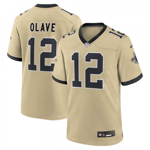 Youth New Orleans Saints #12 Chris Olave Nike Gold Gameday Golds Alternate Game Player Jersey