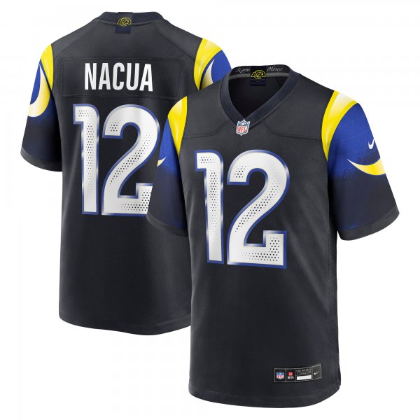 Men's #12 Puka Nacua Los Angeles Rams Nike 2025 Rivalries Collection Game Midnight Blue Jersey