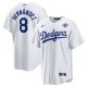 Men's Los Angeles Dodgers #8 Enrique Hernandez Nike White 2025 World Series Home Player Jersey