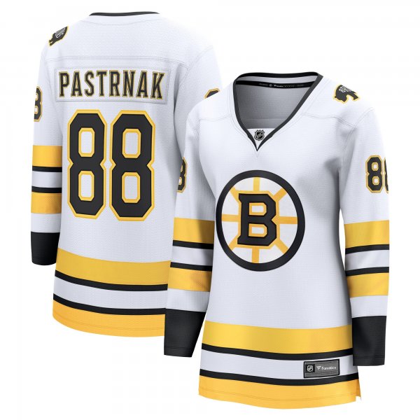 Women's Boston Bruins #88 David Pastrnak White Away Breakaway Player Jersey